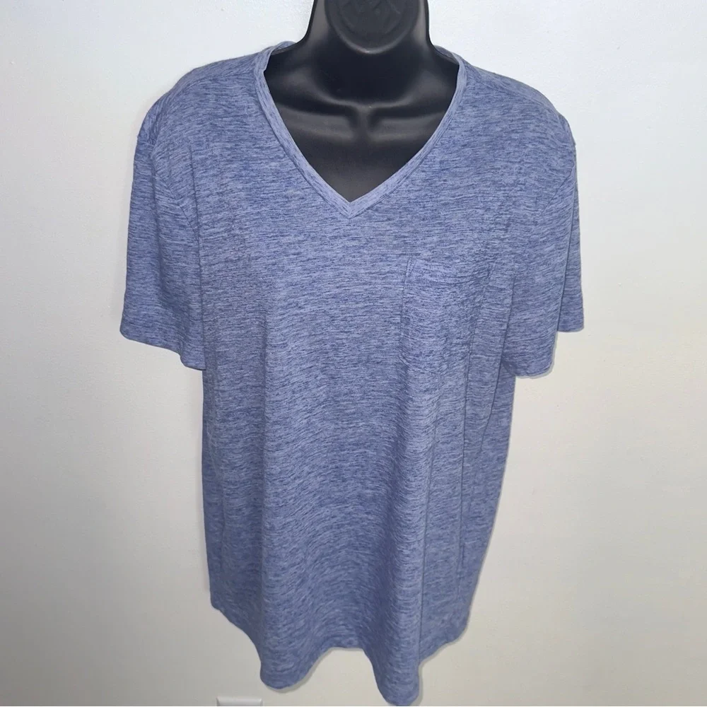 VTG Banana Republic Slate‎ Blue V-Neck Tee Sz Large